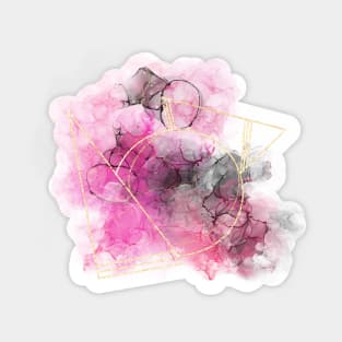 Alcohol ink w. gold geometry Sticker